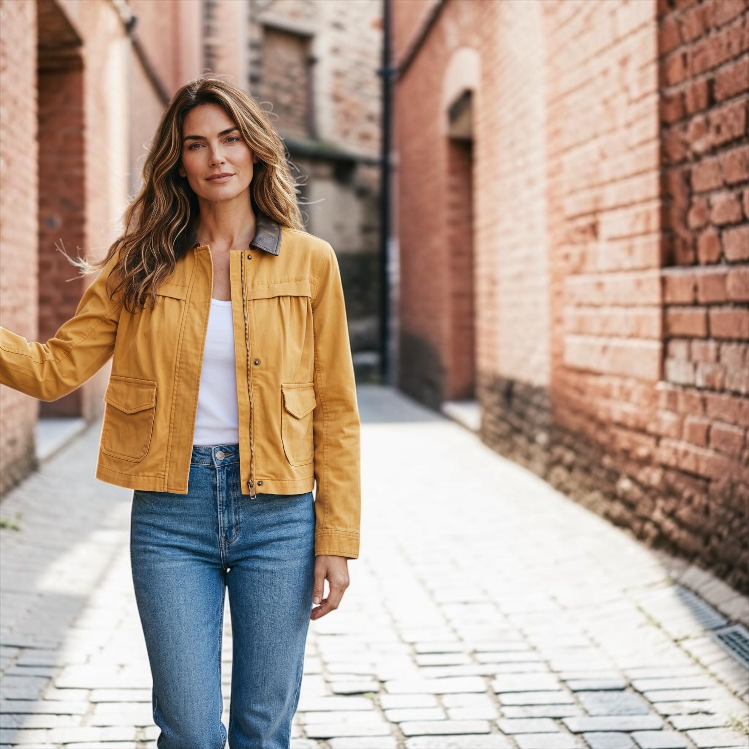 Collared Swing Jacket LM1D21L12 Gold Rush
