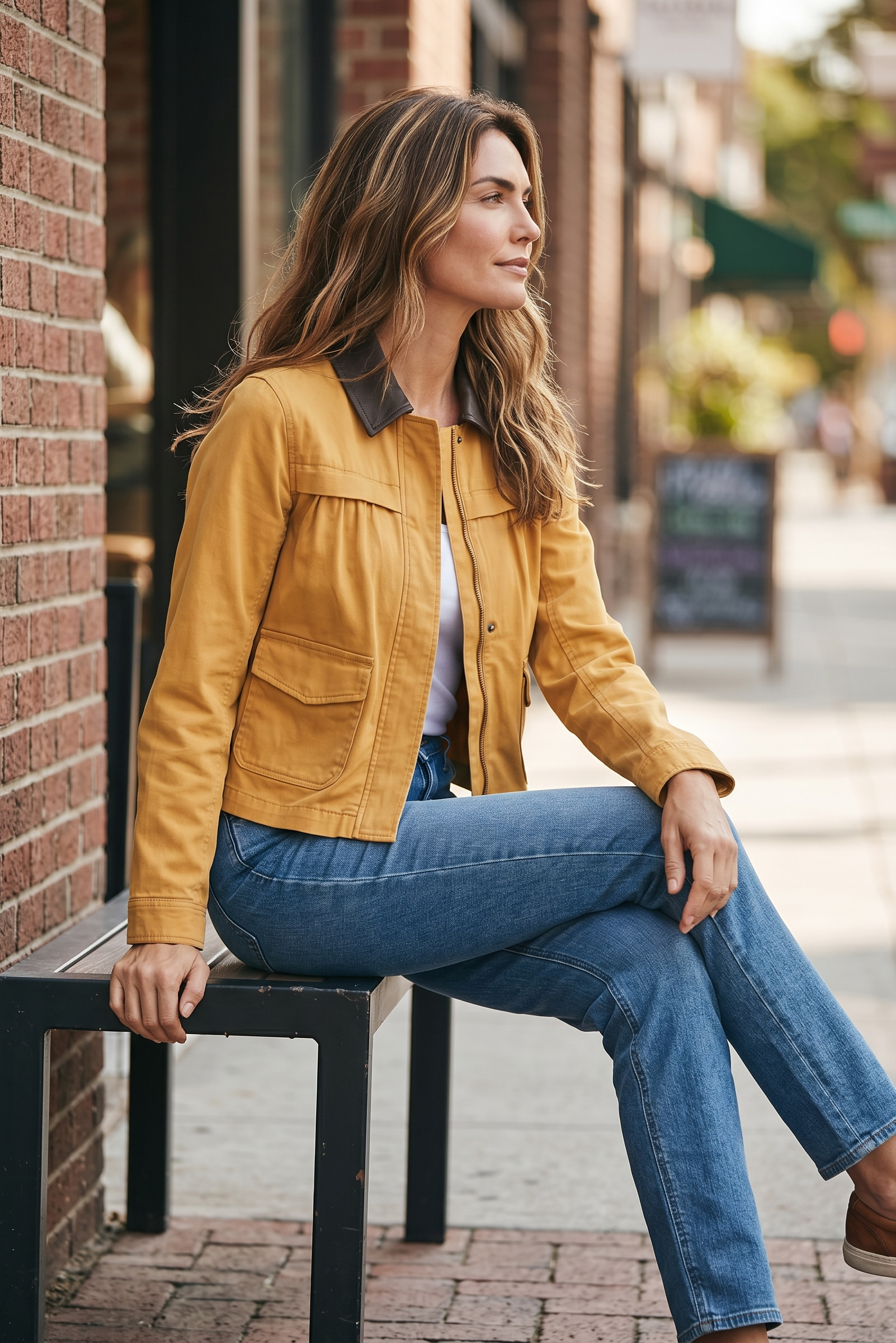 Collared Swing Jacket LM1D21L12 Gold Rush