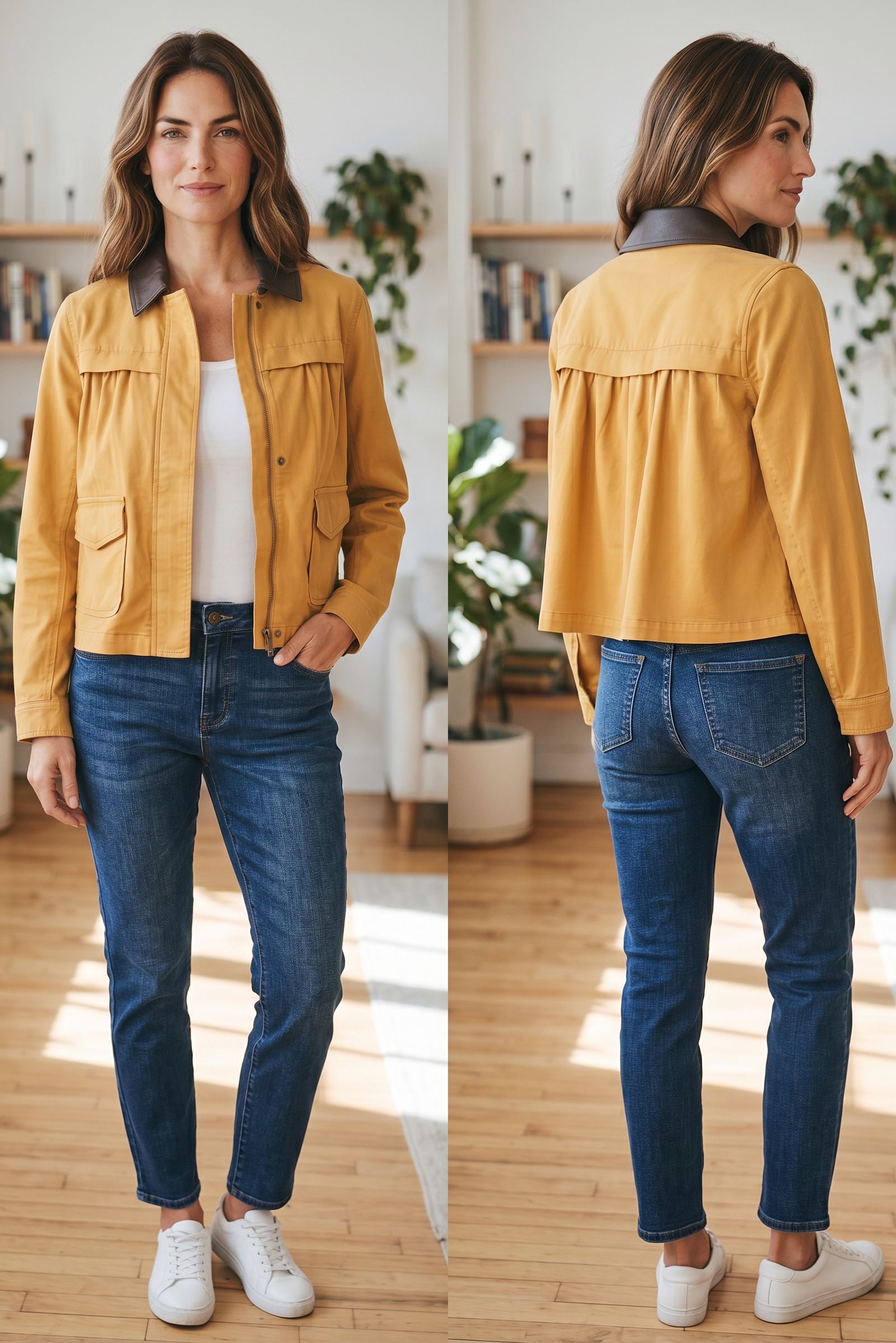 Collared Swing Jacket LM1D21L12 Gold Rush