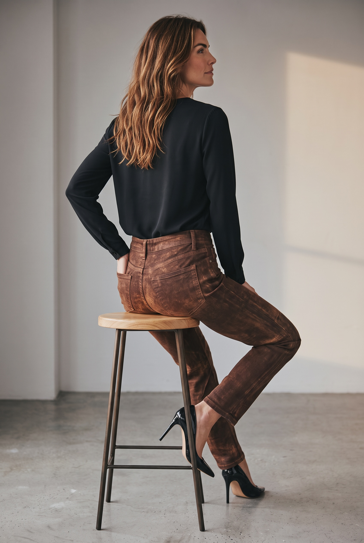 5 Pocket relaxed Straight Signature Flocking Denim