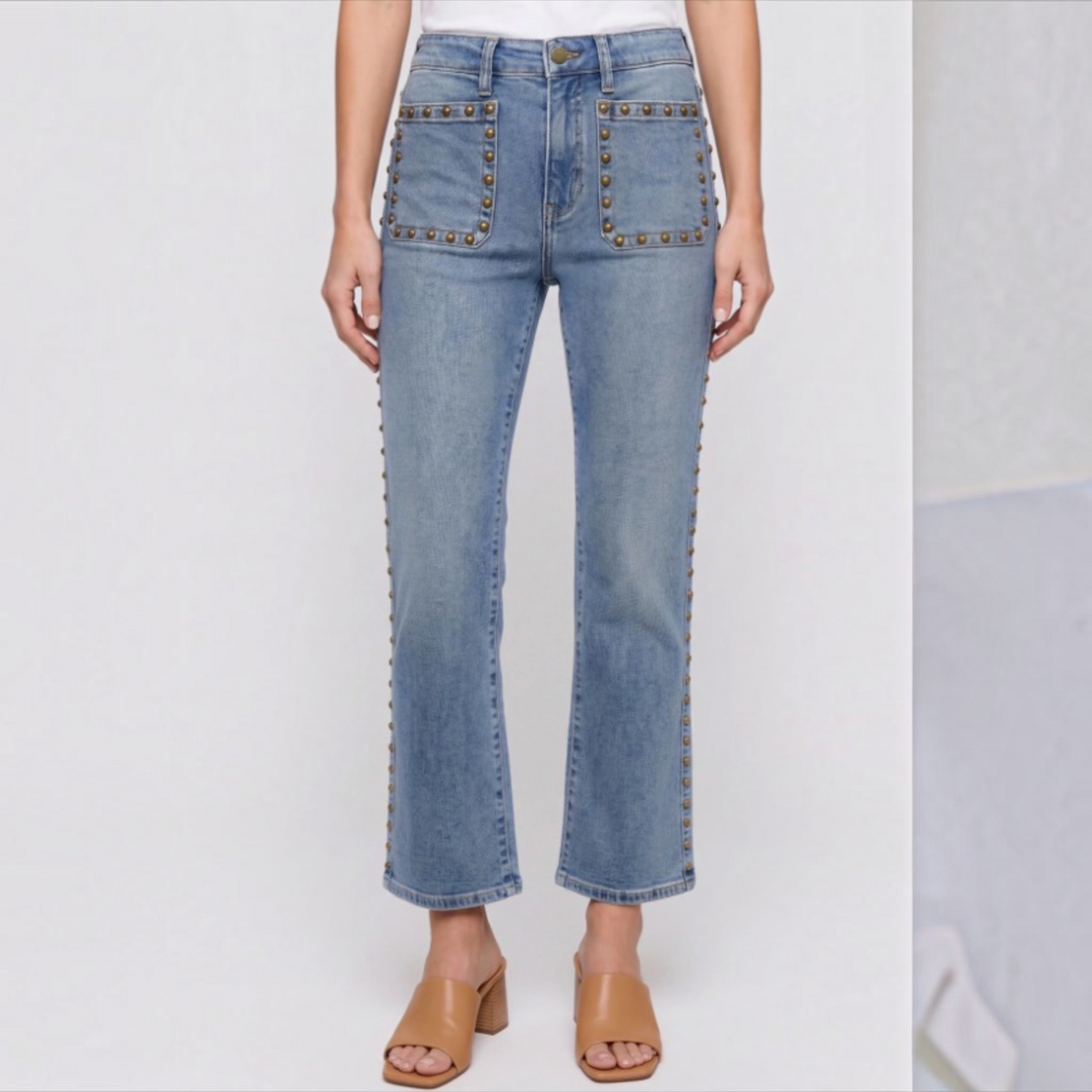 Hannah Flare w/Patch Pockets & Studs LM4752HF01 Bronzed Blue