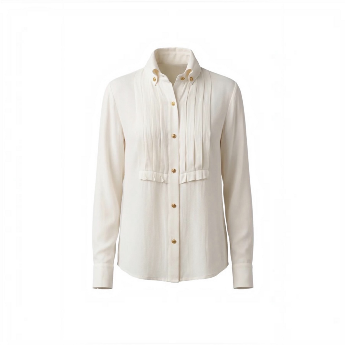 Long Sleeve Tuxedo Woven Top w.High Collar LM8L56PS3