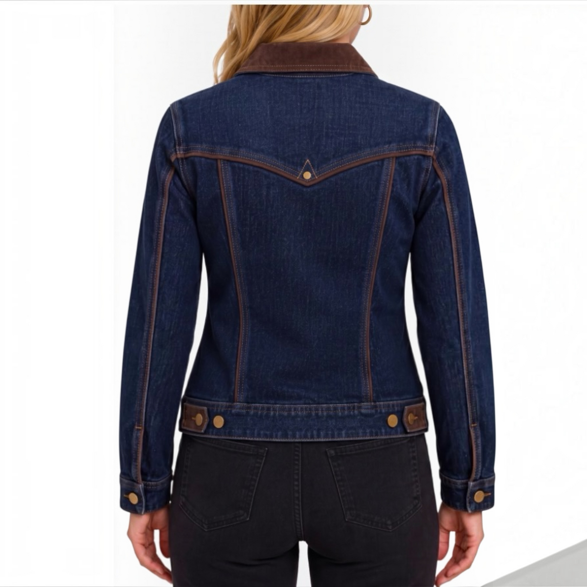 Classic Trucker Jacket W/ Velvet Details LM1D72CHF
