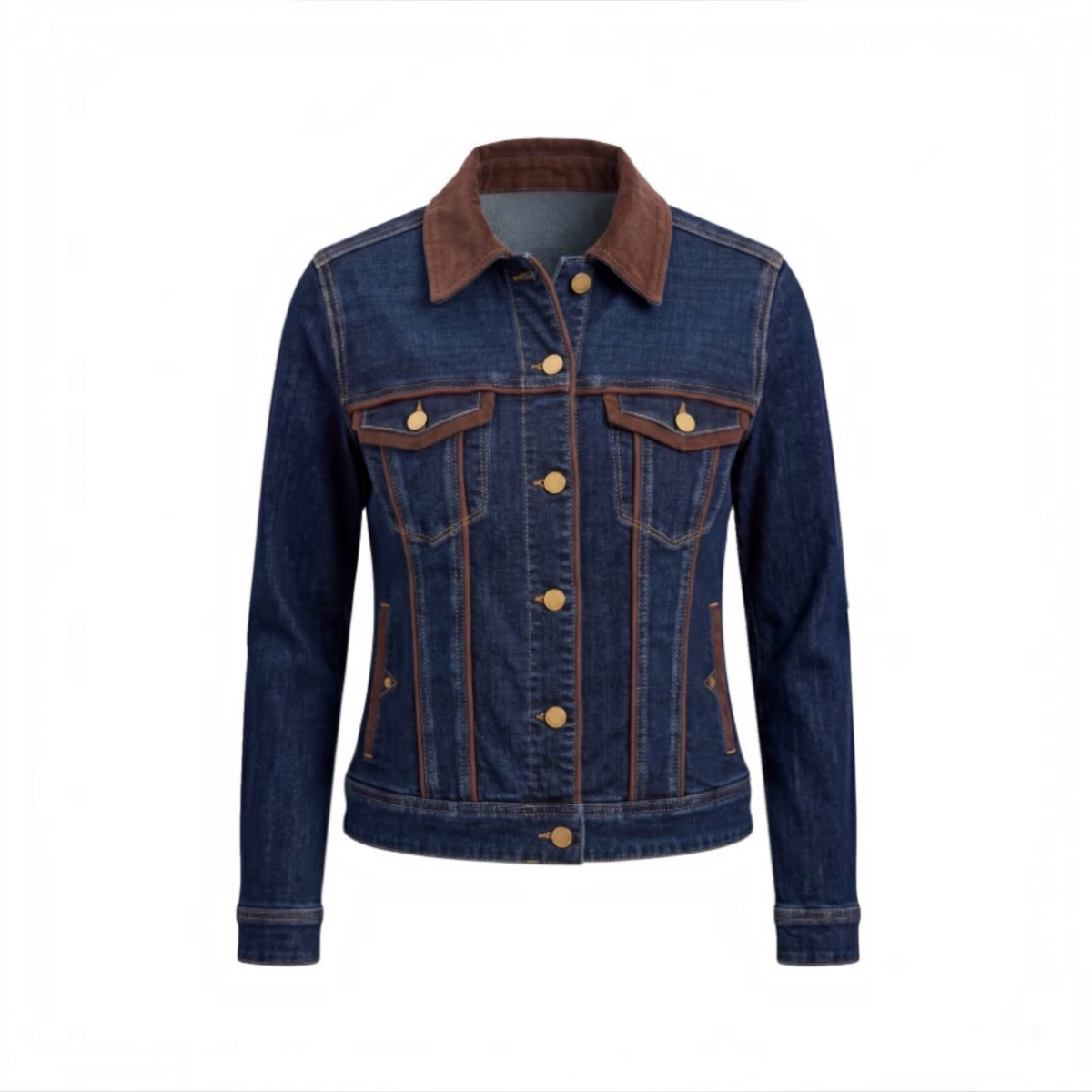 Classic Trucker Jacket W/ Velvet Details LM1D72CHF