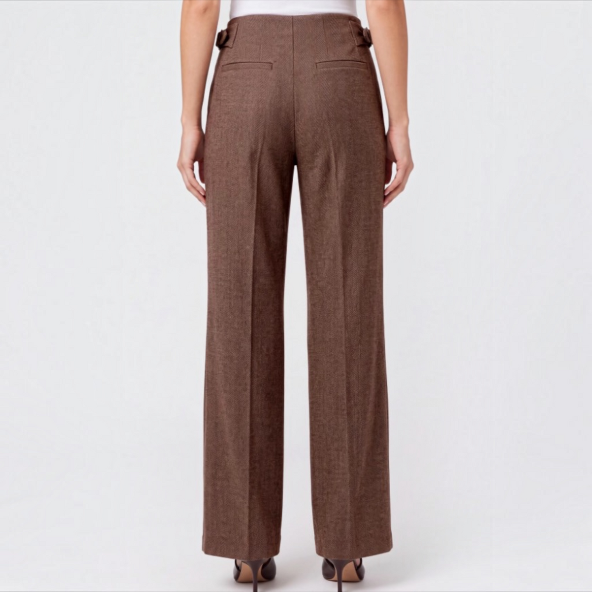 High Rise Pleated Wide Leg Trouser W/ Side Tab 31" LM7B65TL78