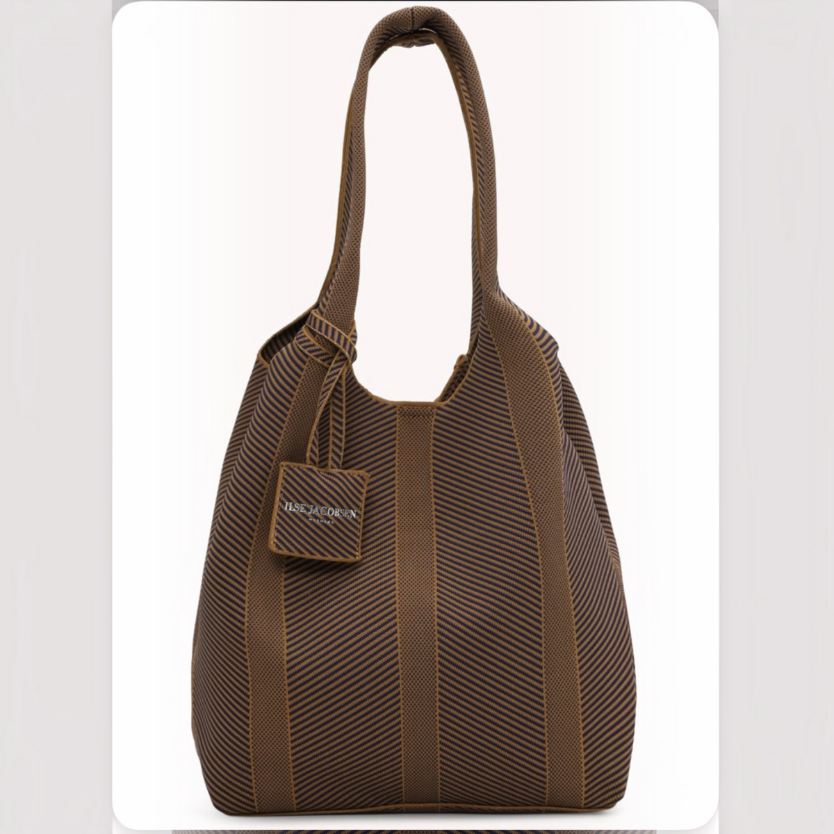 Knitted Bag Dark Indigo w/Buckhorn Brown