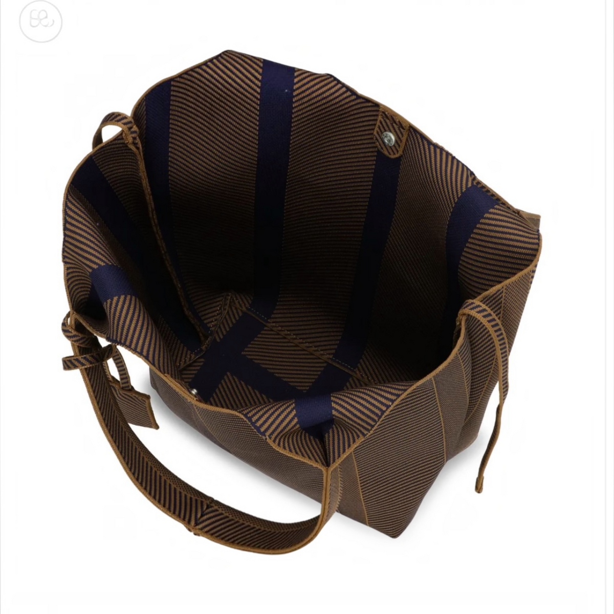Knitted Bag Dark Indigo w/Buckhorn Brown