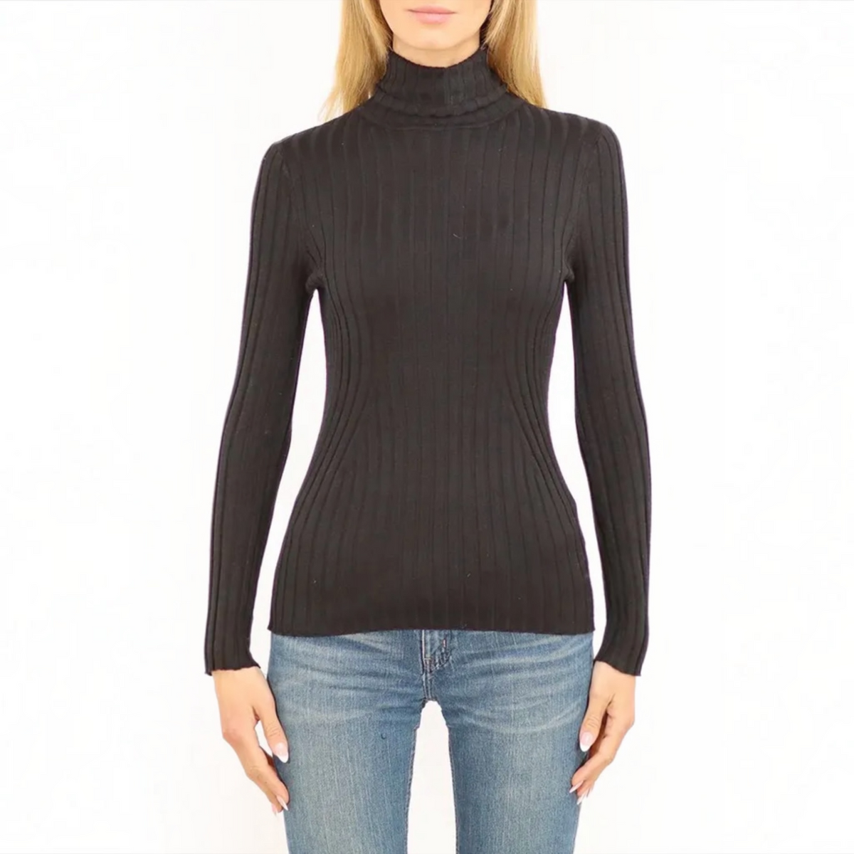 Ribbed Long Sleeve Turtleneck