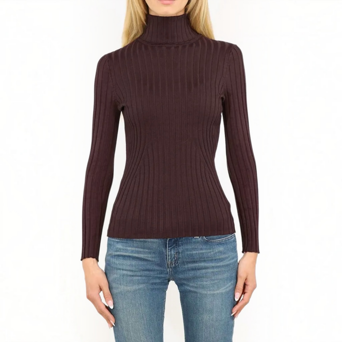 Ribbed Long Sleeve Turtleneck