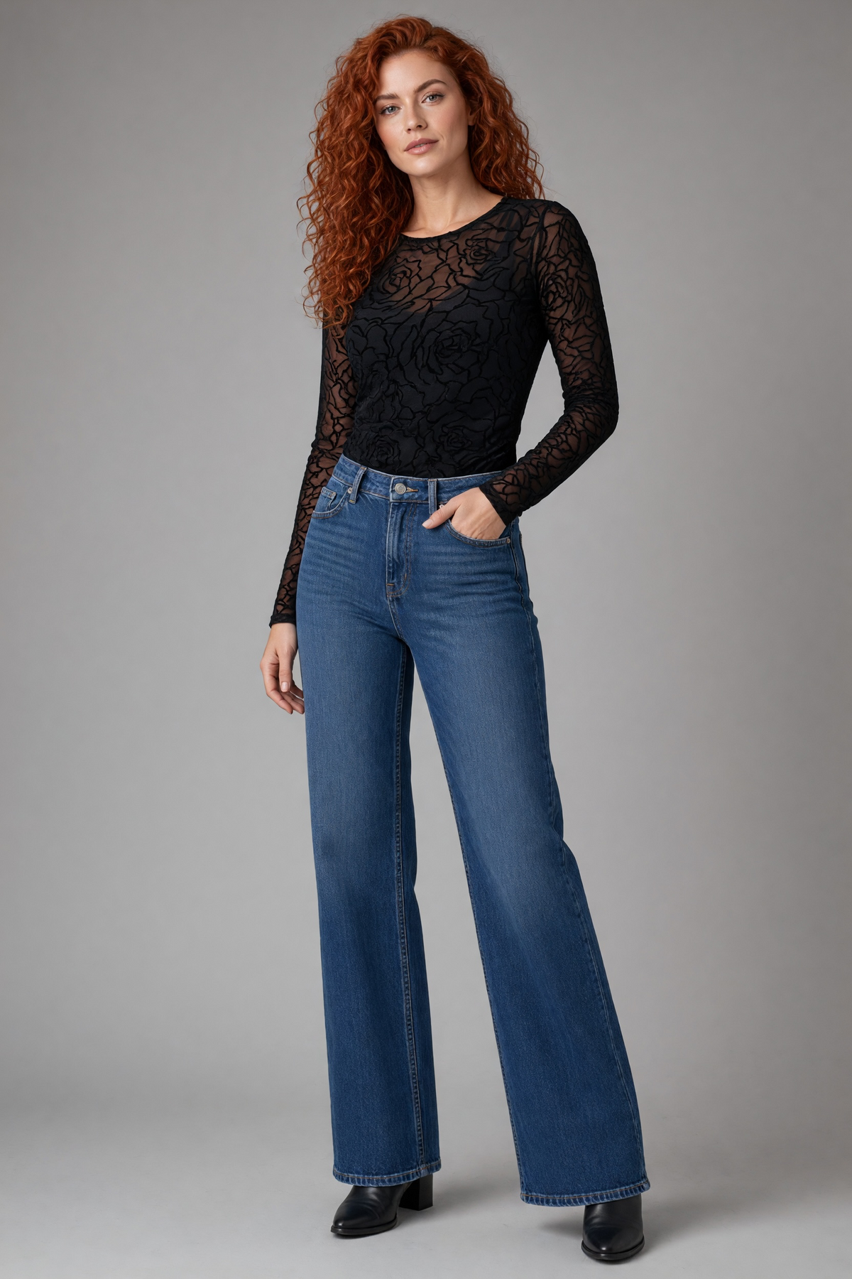 Long Sleeve Layered Knit Top LM8L80KB49