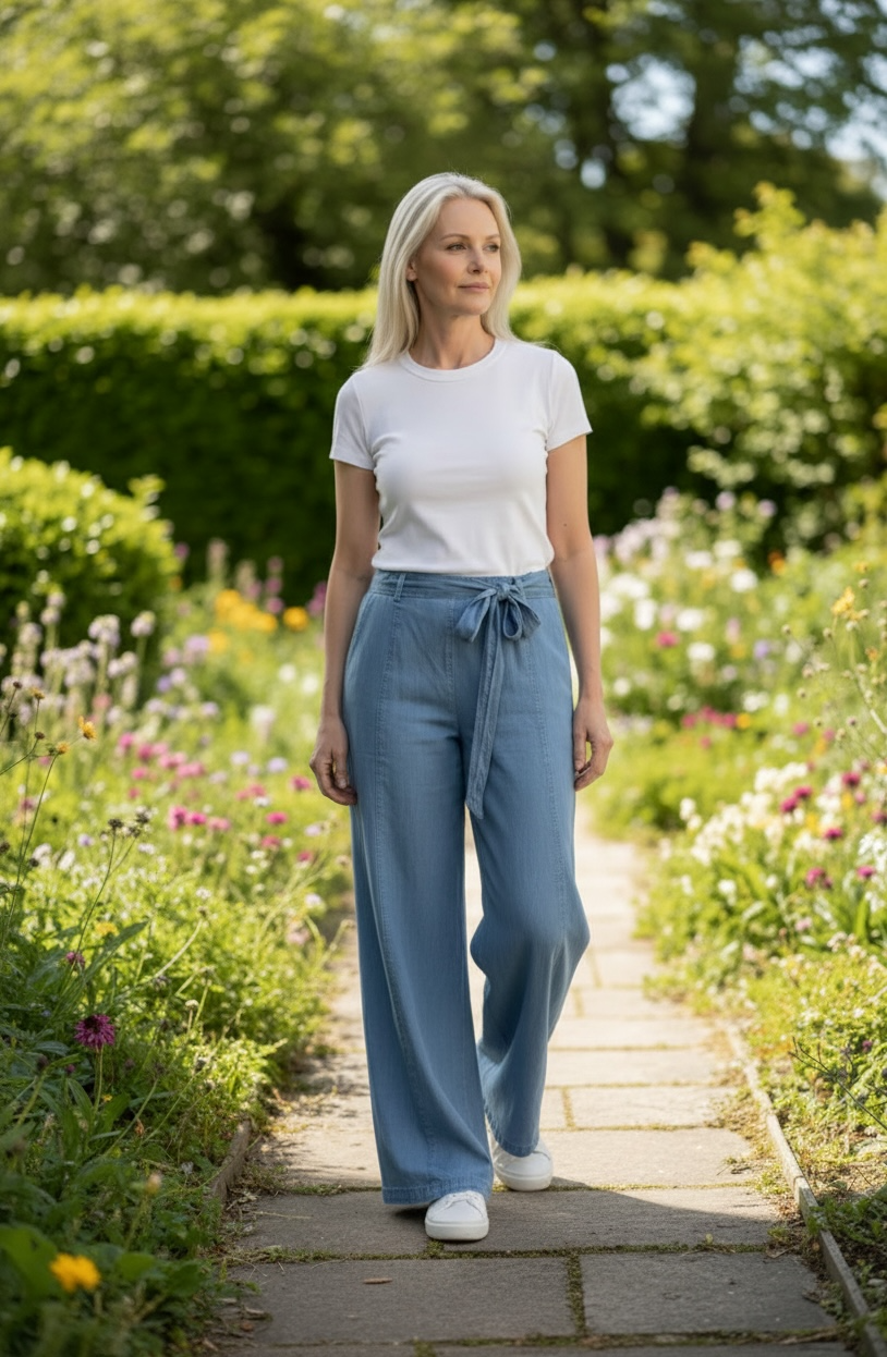 PP20831 Wide Leg Denim Pant - Urban Shoetique