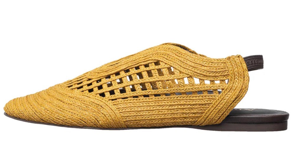 J02 Daisy in Mustard Raffia - Urban Shoetique