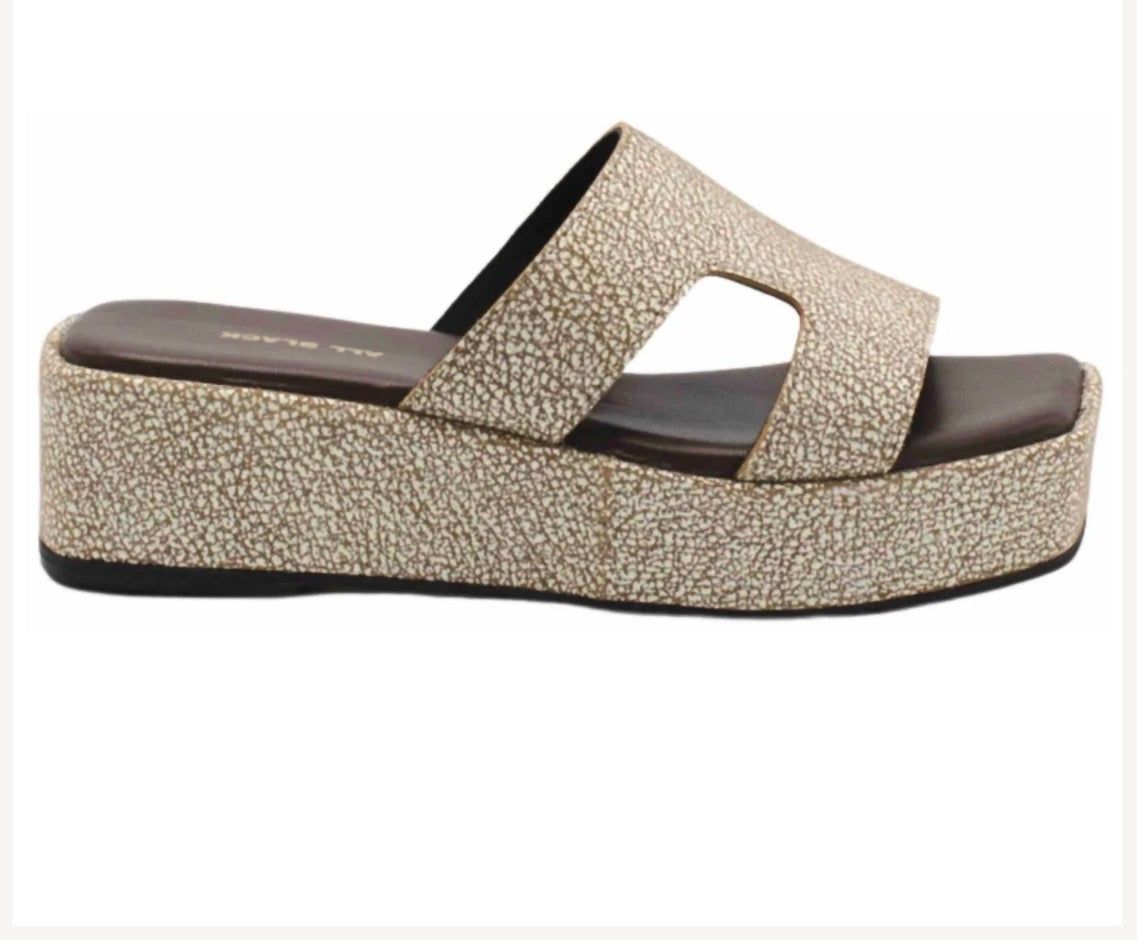 Blunt T Wedge Sandal Silver