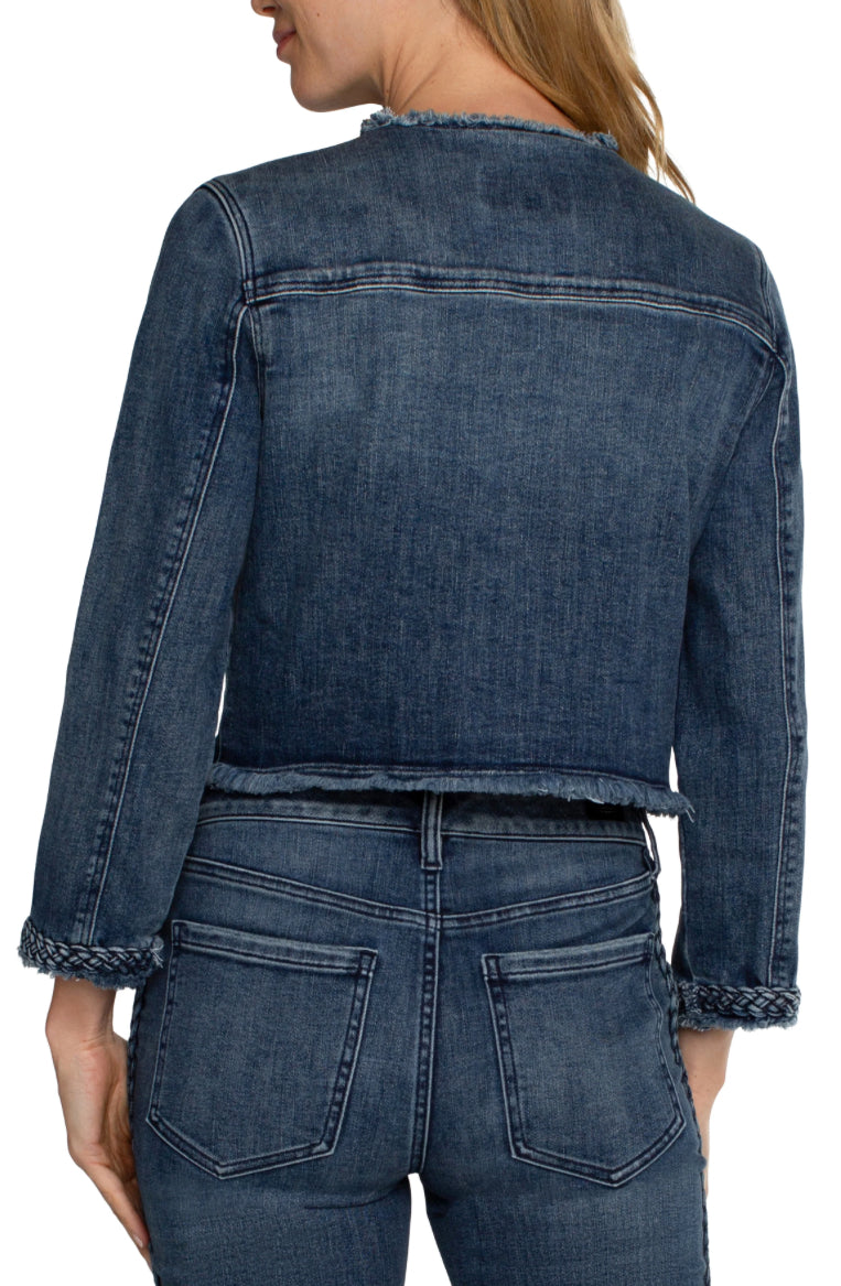 Eco Cropped Braided Denim Jacket Ponderay