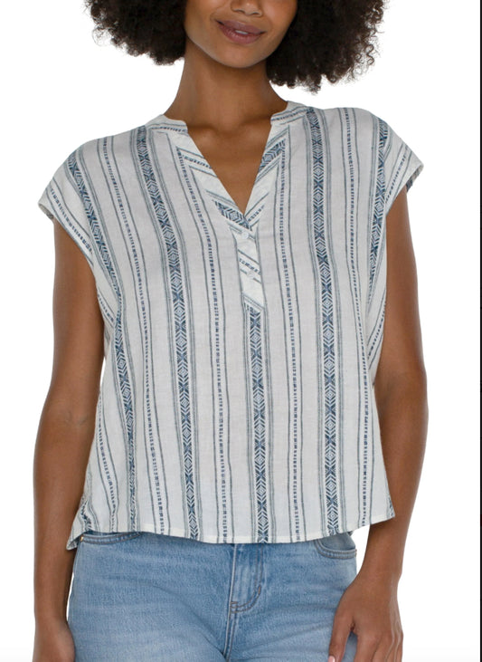 Woven Dolman Top Cream Stripe