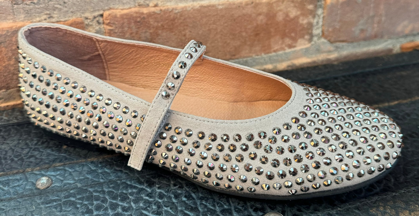 Stud Ballet Grey - Urban Shoetique