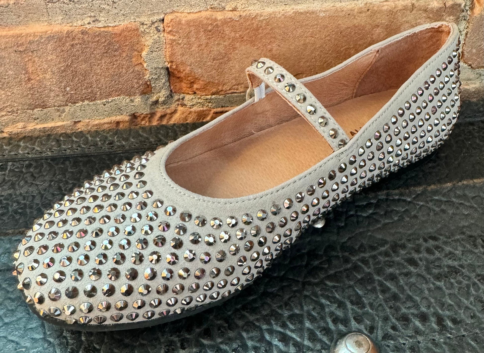 Stud Ballet Grey - Urban Shoetique