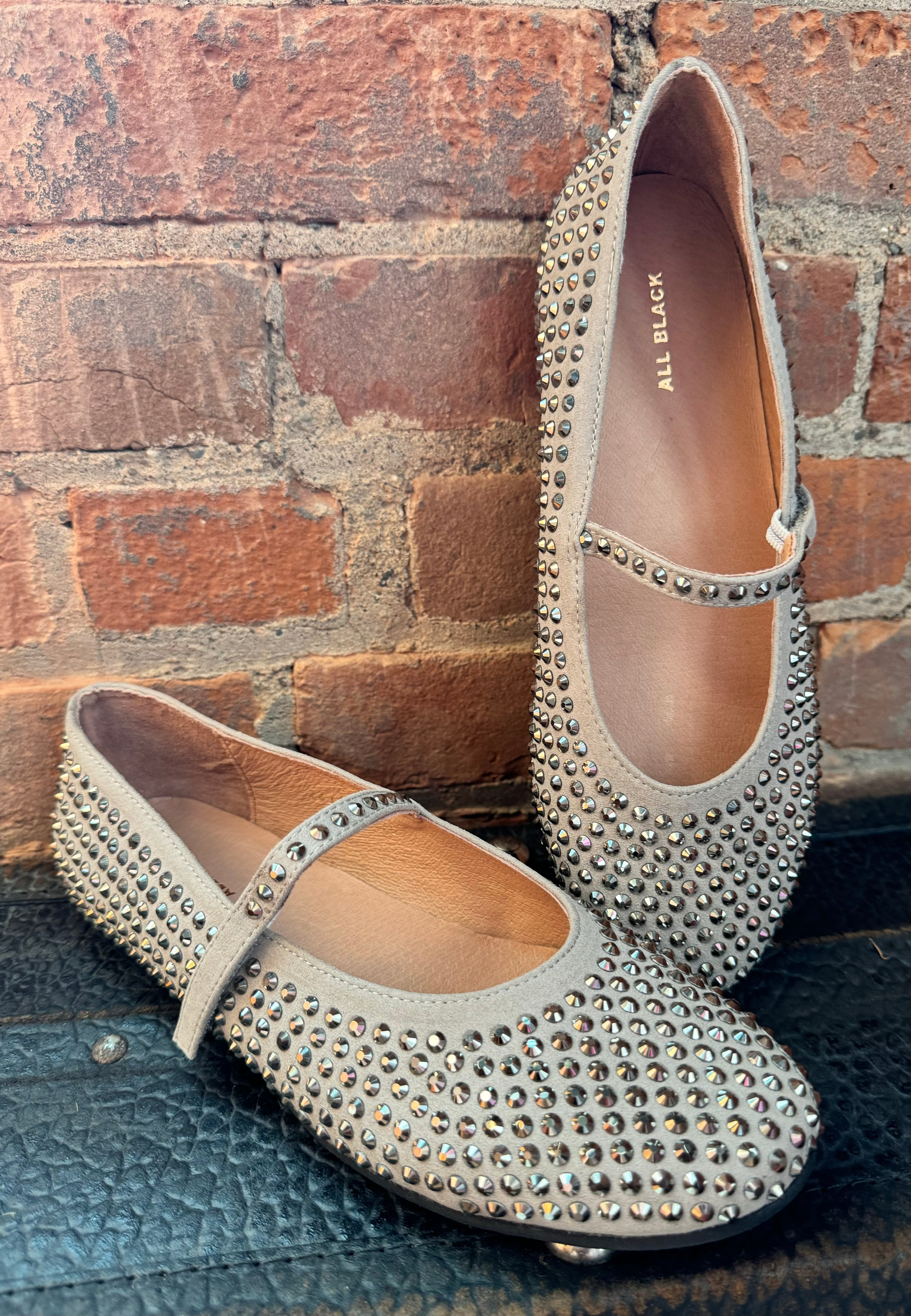 Stud Ballet Taupe