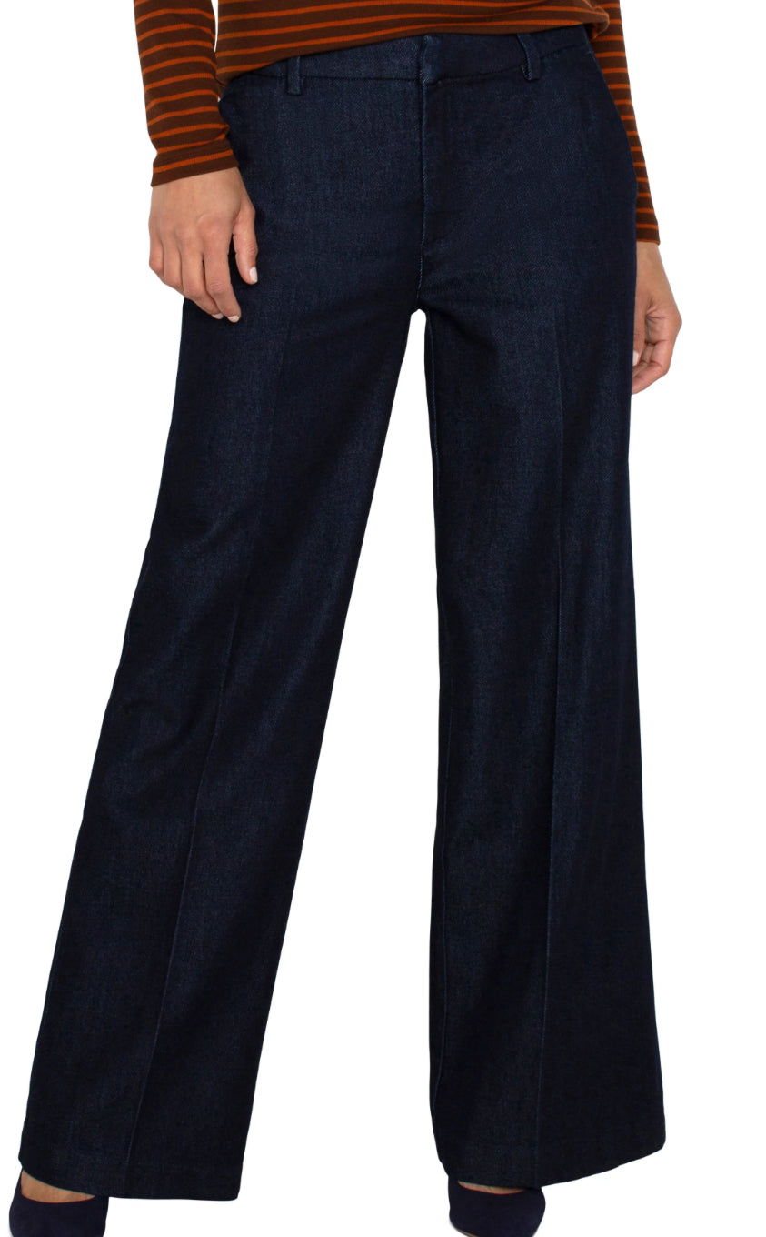 Kelsey Wide Leg Trouser LM4654SSL Indigo Rinse - Urban Shoetique