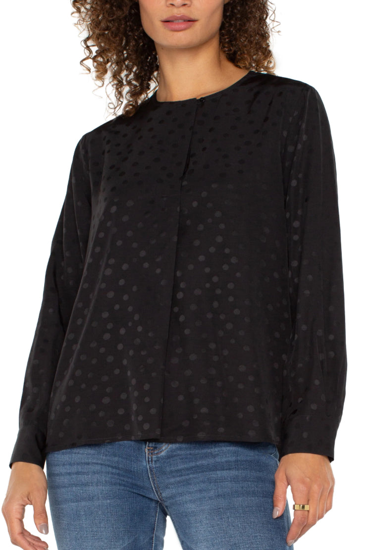 Long Sleeve Popover Blouse - Urban Shoetique