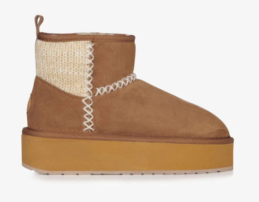 Stinger Knit Flatform Chestnut - Urban Shoetique