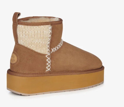 Stinger Knit Flatform Chestnut - Urban Shoetique