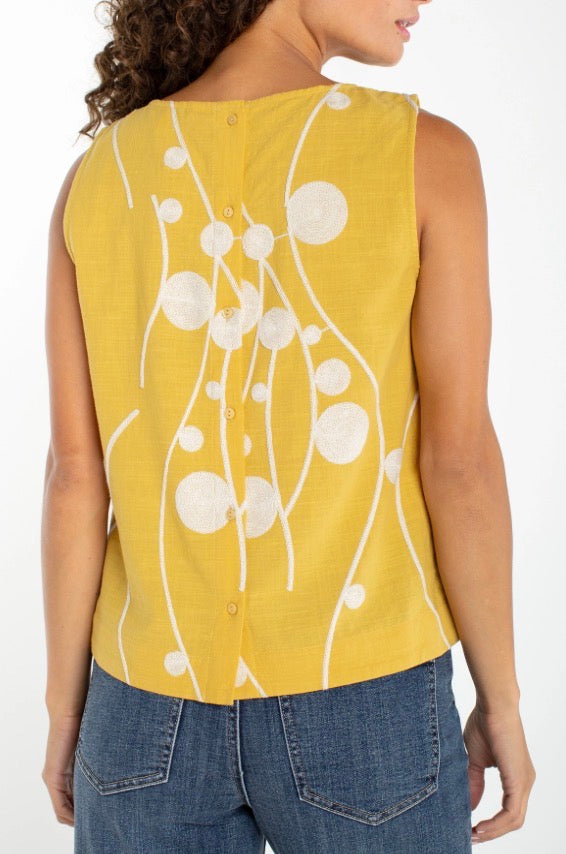LM8K53WV97 Sleeveless Button Back Woven Top - Urban Shoetique