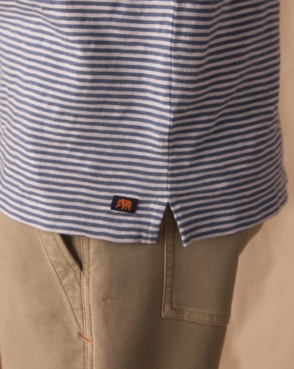 Vintage Slub Pocket Polo Blue Stripe