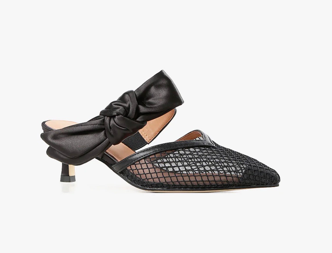 Side Bow Mule Black
