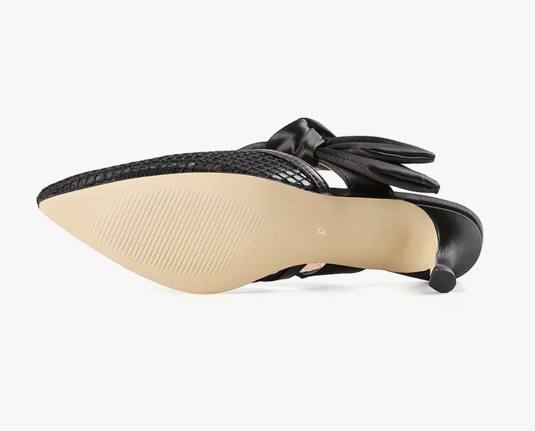 Side Bow Mule Black