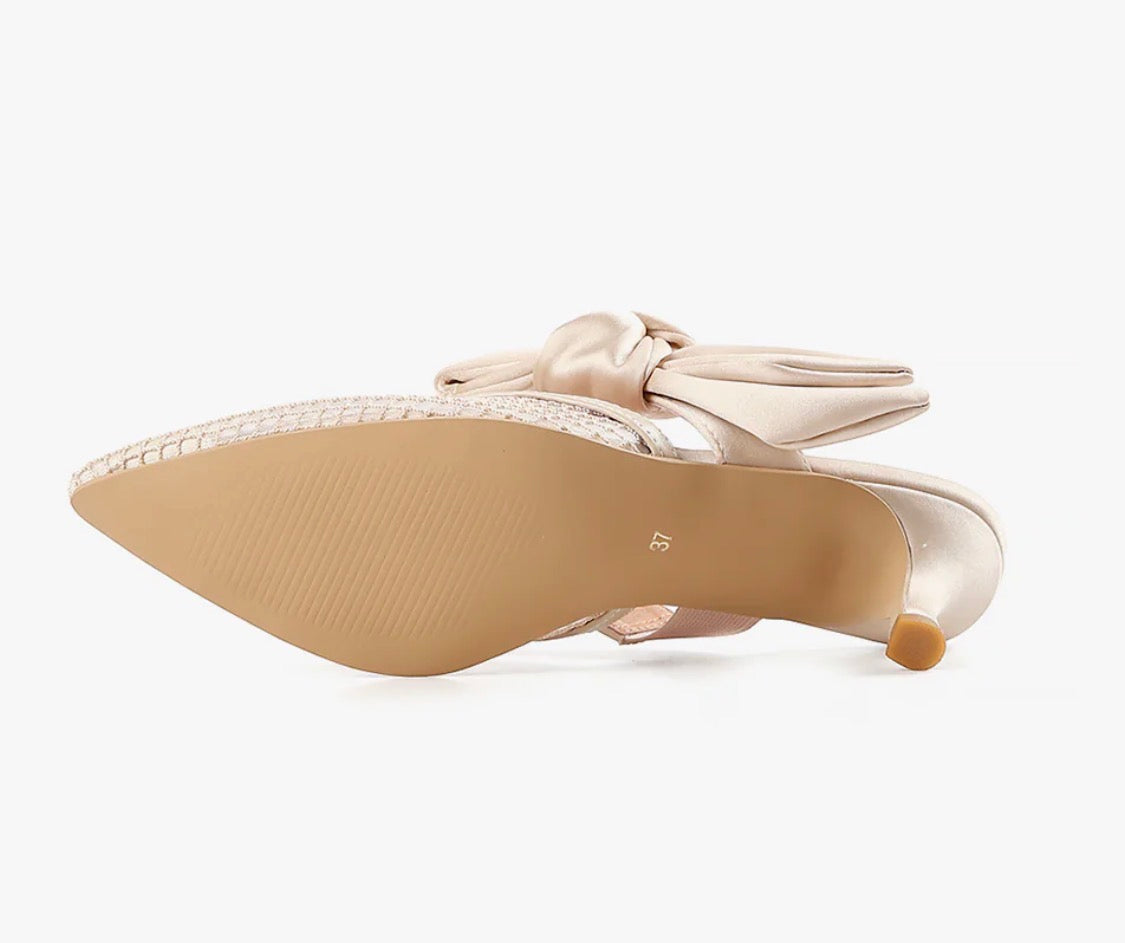 Side Bow Mule Beige