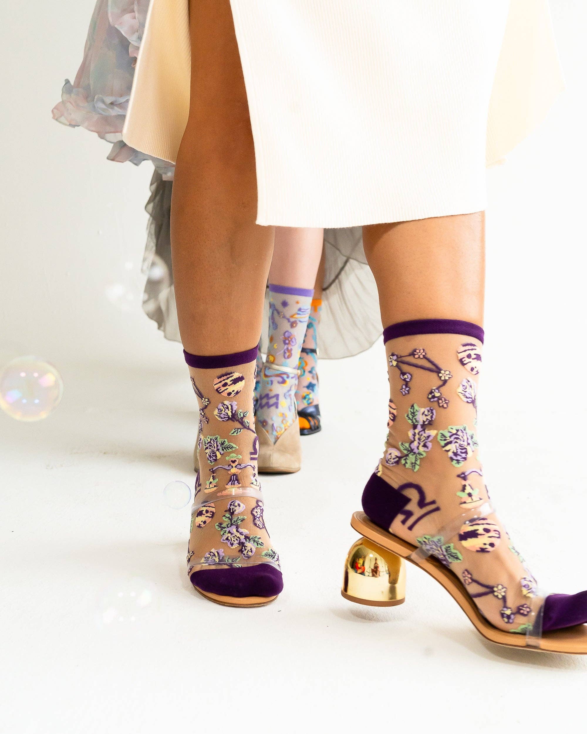 Libra Zodiac Sheer Crew Sock