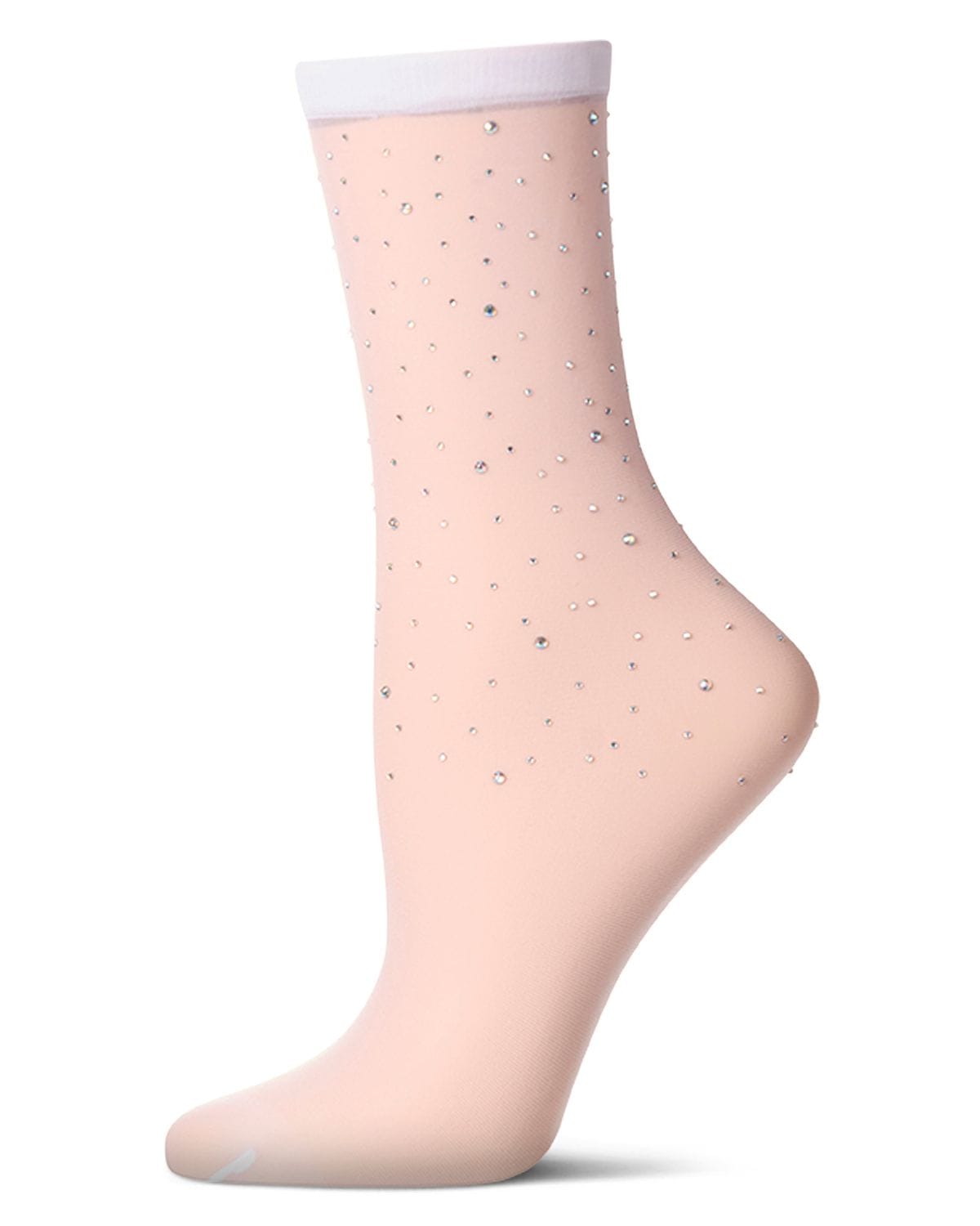 All Over Rhinestone Sheer Crew