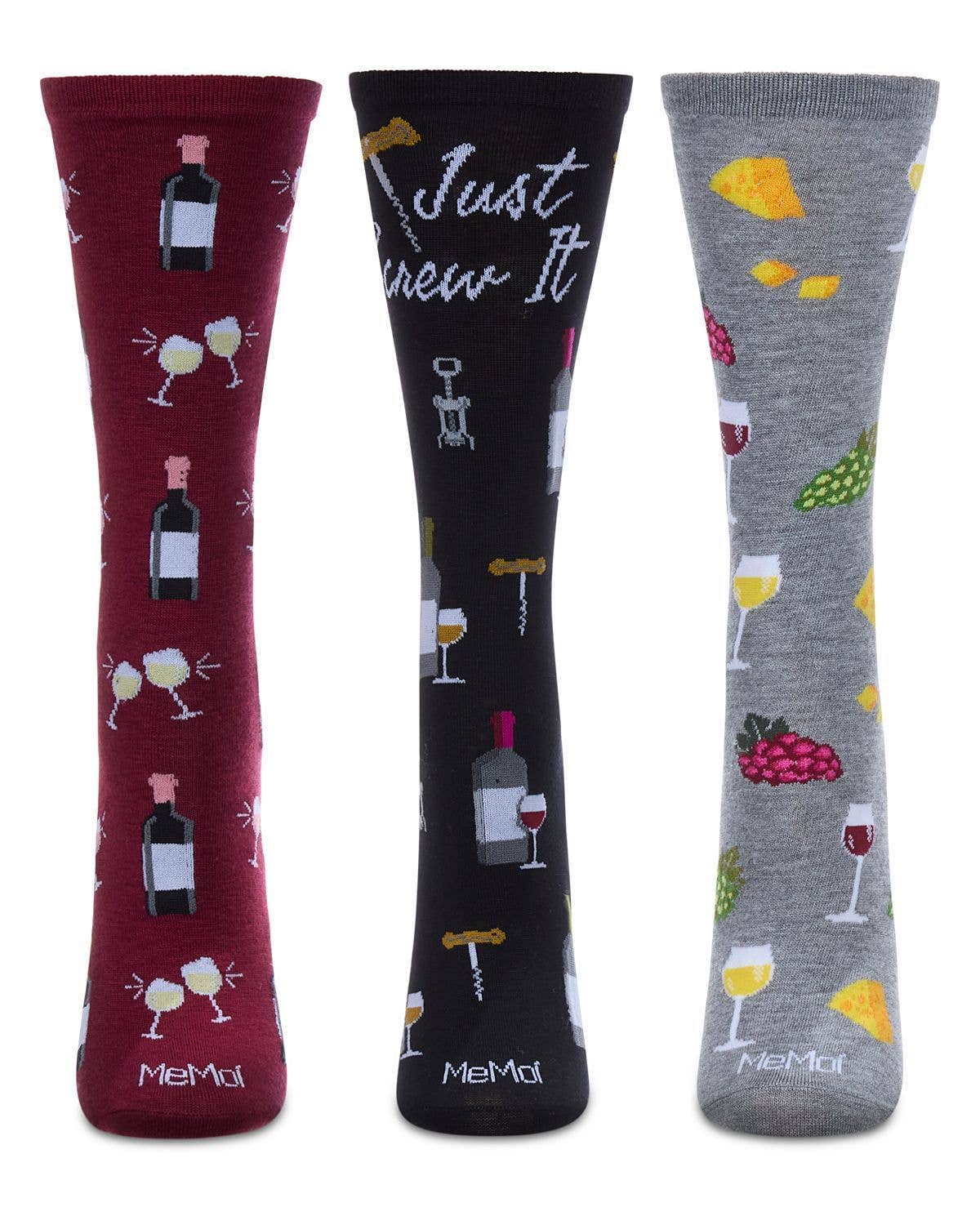 Memoi Boxed Wine 3 Pack Sock Gift Set