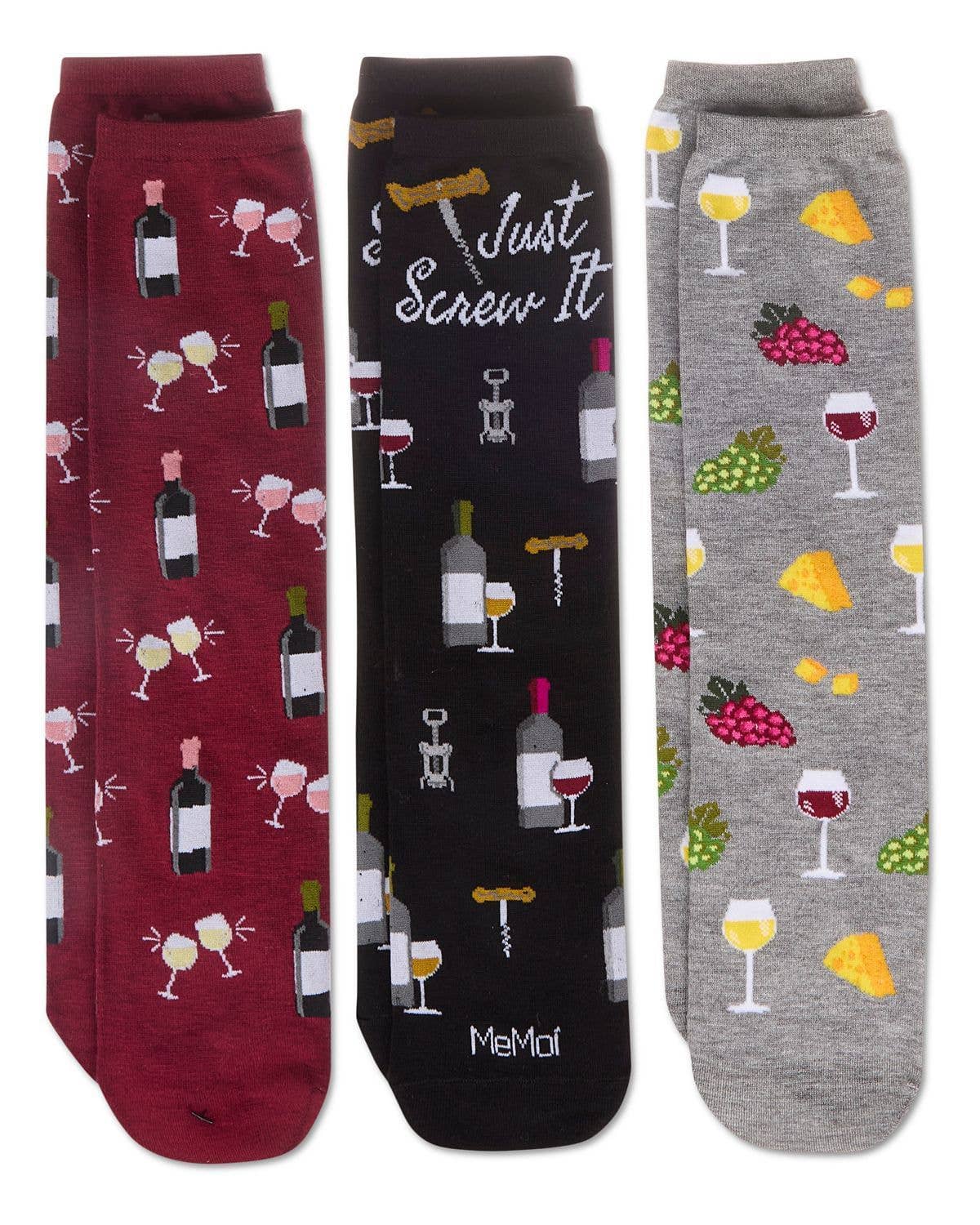 Memoi Boxed Wine 3 Pack Sock Gift Set