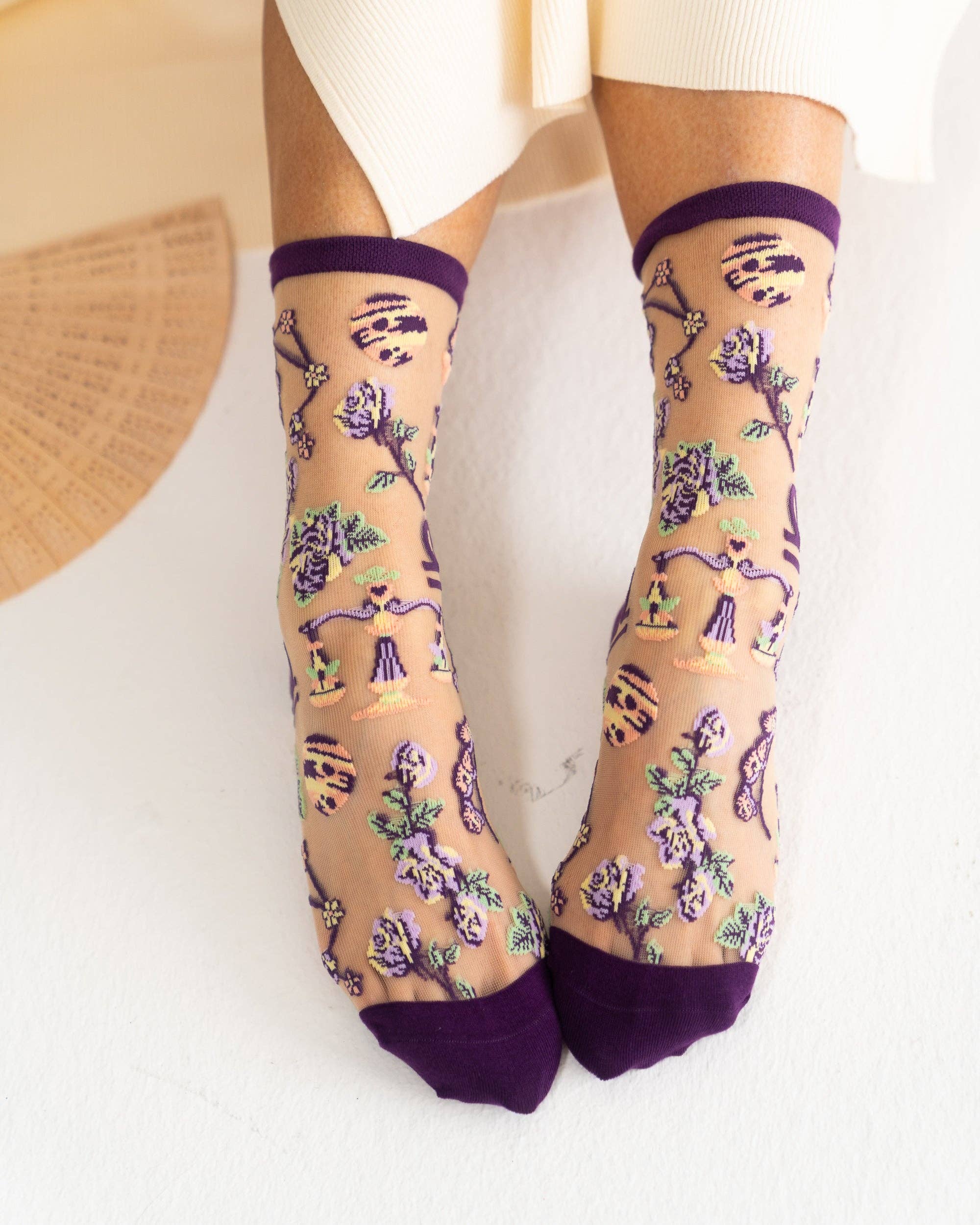 Libra Zodiac Sheer Crew Sock
