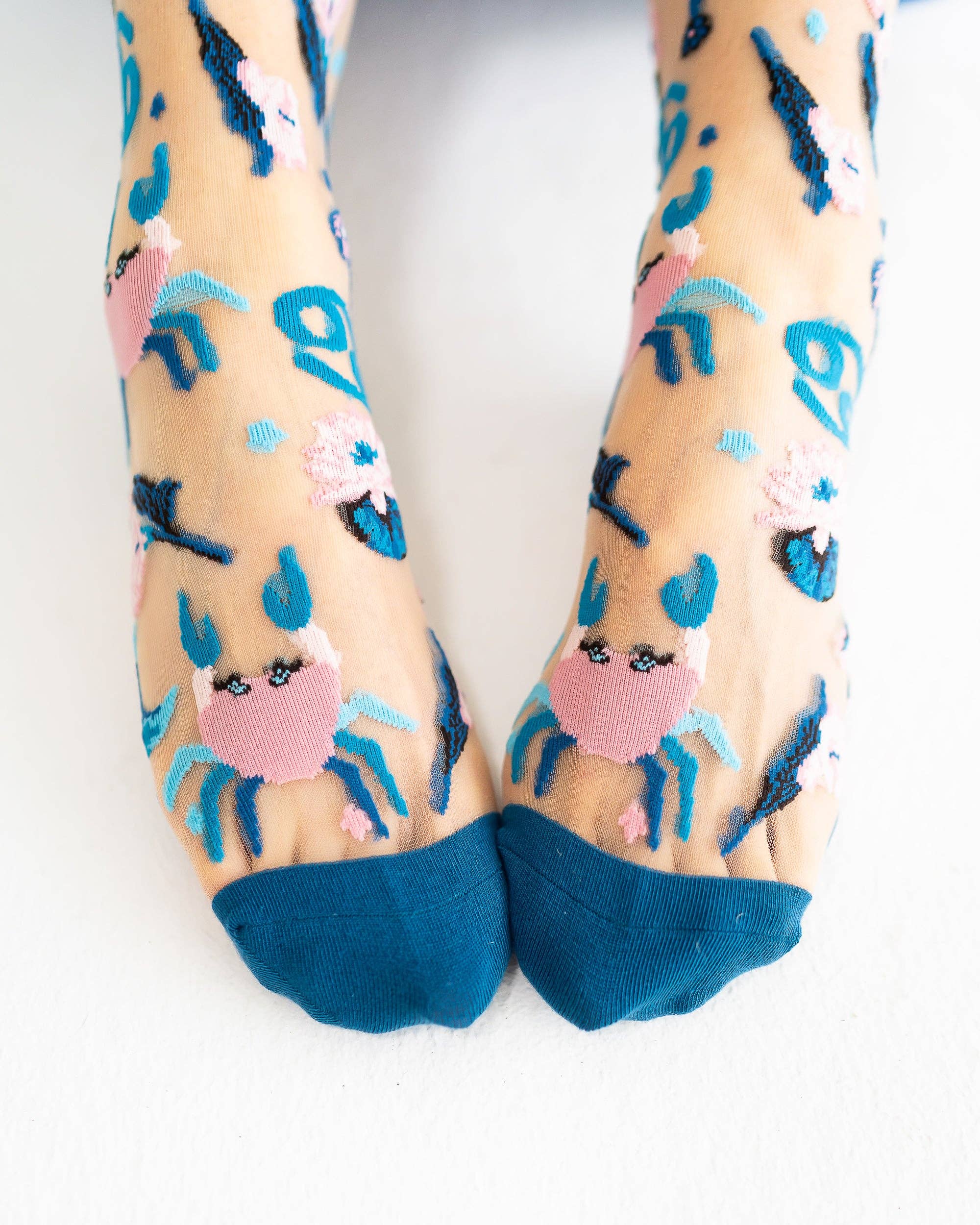 Cancer Zodiac Sheer Crew Sock